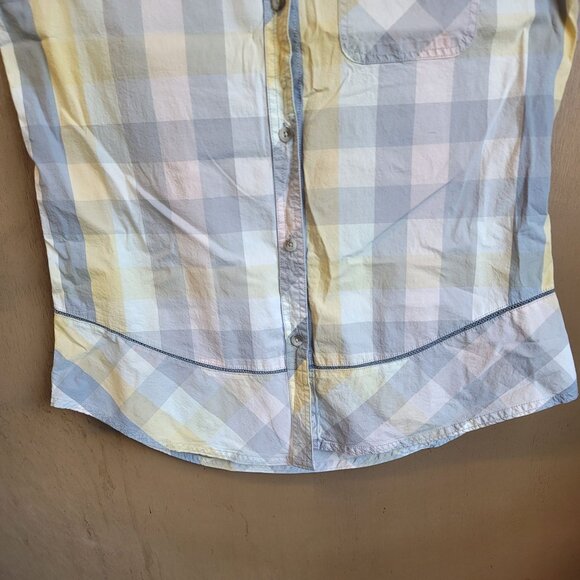 Woolrich Pastel Plaid Sleeveless Blouse Cotton/Spandex‎ Sz M - Picture 7 of 15